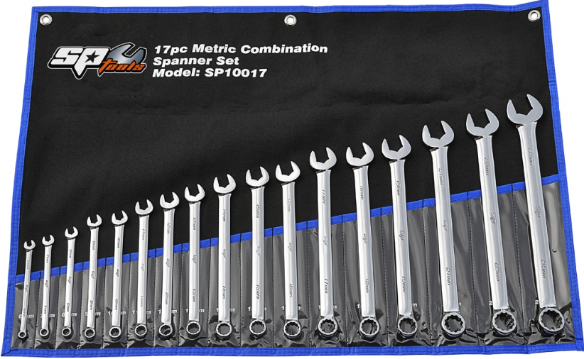 17Pc Ring And Open End Spanner Set Sp Tools Metric Sp Tools