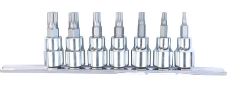 3/8" 7Pc Spline Sockets On Rail Sp Tools