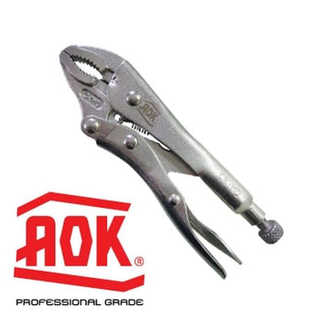 AOK 7" Locking Plier Curved Jaw (Vice Grip) with Wire Cutter