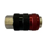 ARO Style Safety Coupler 1/4" FBSP Inlet - Black/Red