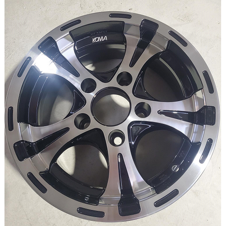 13"X 6" Alloy Black Rim 5 X 4.5" (114.3Mm) 1000Kg. 0P Offset