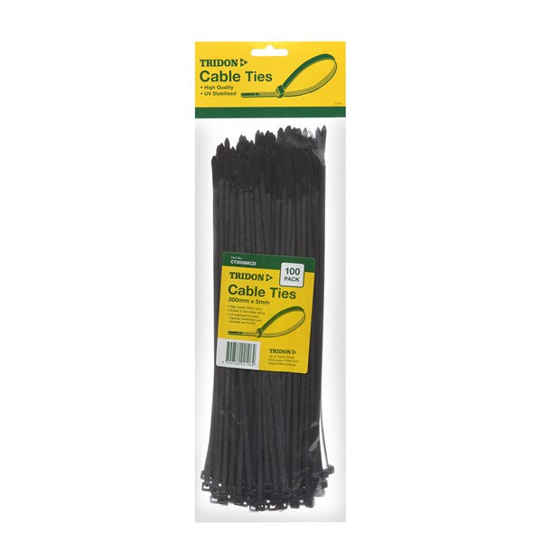 Cable Ties Black (100) 300 X 4Mm