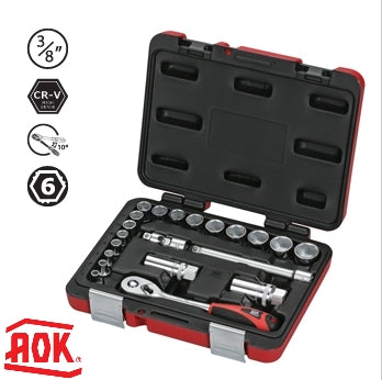 Socket Set 3/8Dr Metric 21Pc - Aok