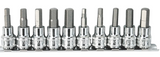 1/4 & 3/8Dr 10Pc Inhex Torx Bit Set On Rail Sp Tools Sae