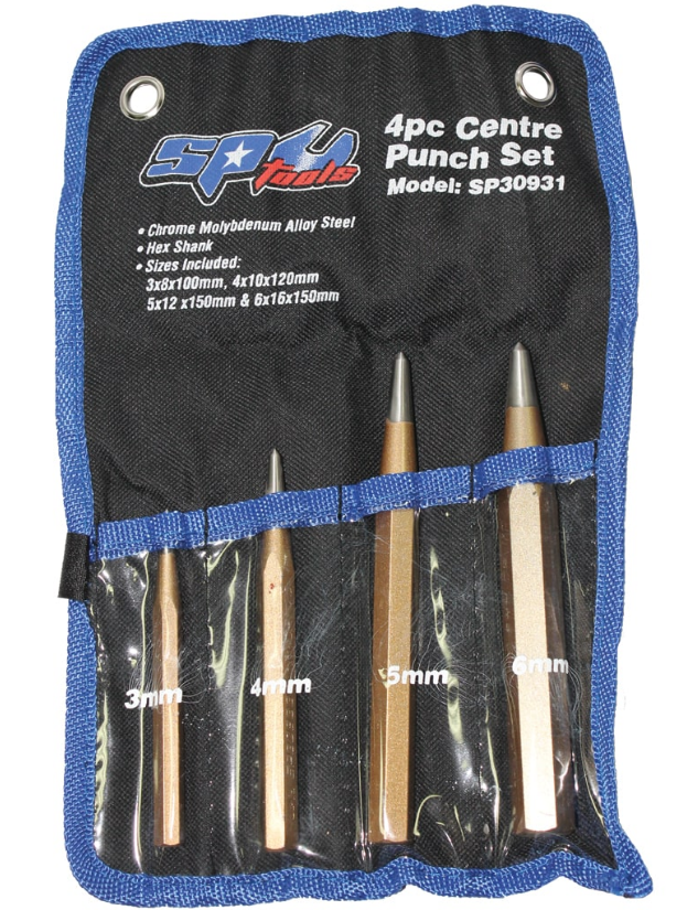 4 Piece Centre Punch Set Sp Tools