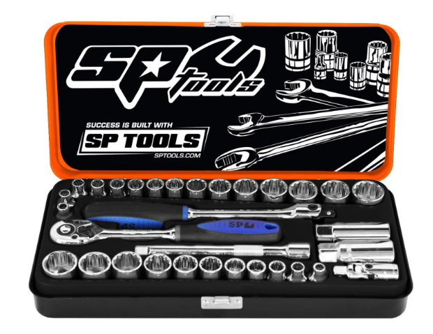 3/8Dr 12Pt 32Pc Socket Set Metric Sae Sp Tools