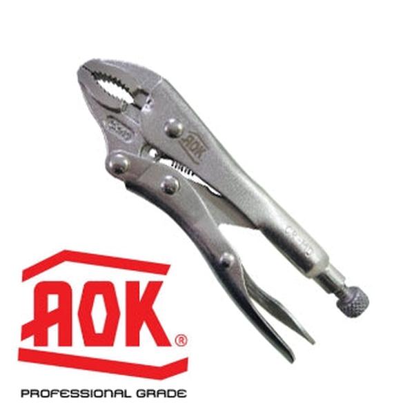 AOK 7" Locking Plier Curved Jaw (Vice Grip) with Wire Cutter