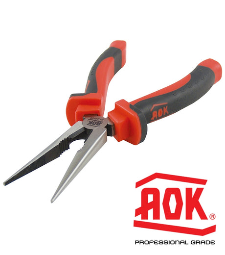 AOK 8" Long Nose Pliers - Chrome-Vanadium Steel