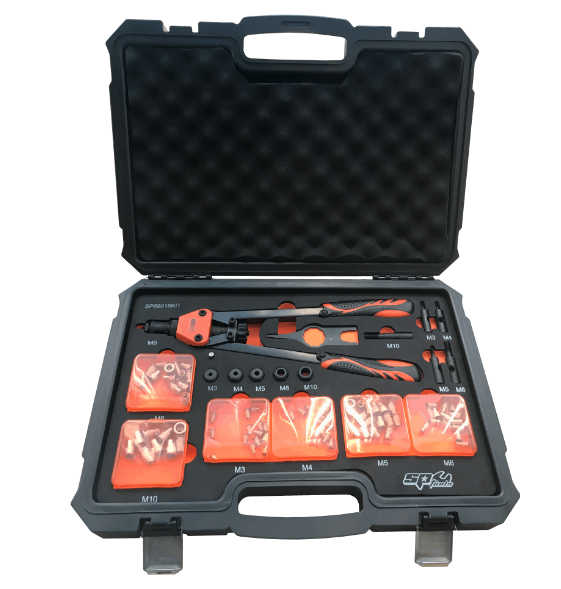 Nut Riveter Set - Lever Type - 74Pc - Sp Tools